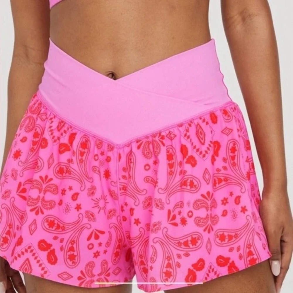 Aerie Pink Paisley Athletic Shorts